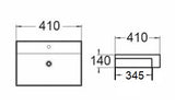 PSR4141 Semi Recess Basin(Square: 410*410*140mm) — detail 3