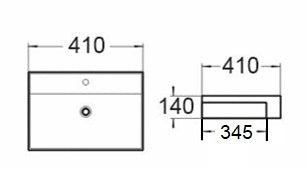 PSR4141 Semi Recess Basin(Square: 410*410*140mm) — detail 3