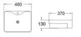 PSR4837 Semi Recess Basin Gloss White Fine Ceramic(Rectangle: 480*370*130mm) — detail 2