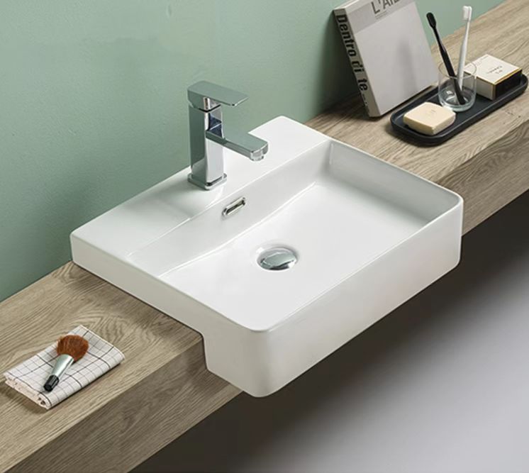 PSR5042 Gloss White – Inserted, Semi Recess  Basin(Rectangle: 505*420*130mm)