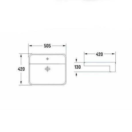 PSR5042 Gloss White – Inserted, Semi Recess  Basin(Rectangle: 505*420*130mm) — detail 3