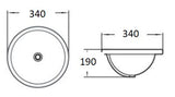PU3434 Gloss White – Under Counter Basin(Round: 340*340*190mm) — detail 3