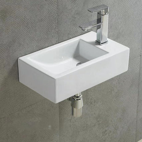 PW5025L Wall Hung Basin, Gloss White Left hand bowl(Rectangle: 500*250*130mm)