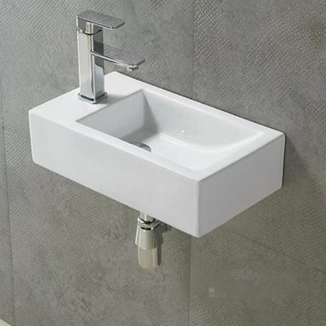 PW5025R Wall Hung Basin - Gloss White, Right hand bowl(Rectangle: 500*250*130mm)