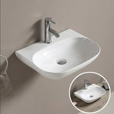 PW5038 Wall Hung Basin, Gloss White Fine Ceramic(Oval: 500*385*120mm)