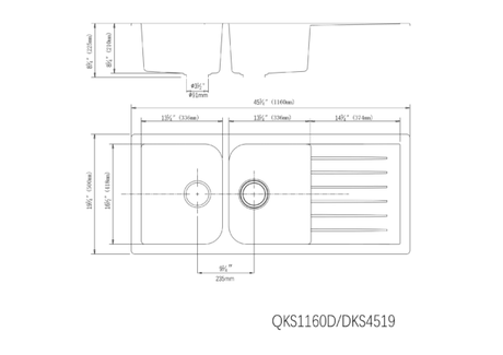 Quartz Top-mount Kitchen Sink 1160*500*225mm (QZ1160D-MB) — detail 3