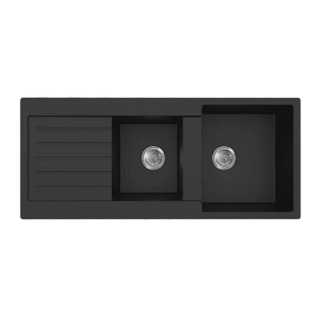 Quartz Top-mount Kitchen Sink 1160*500*216mm (QZ11650DD-MB) — detail 2