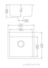 Quartz Top mount laundry tub 450*450*220mm (QZ4545) — detail 3