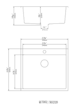 Quartz Top mount laundry tub 590*525*232mm (QZ5952) — detail 3