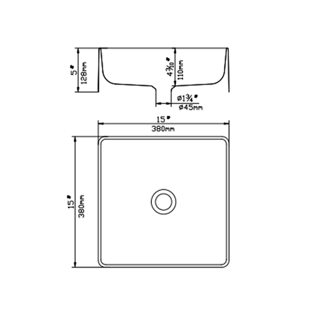 Quartz QZ3838 Above Counter Basin Pop up Waste Included(Square: 380*380*128mm) — detail 5