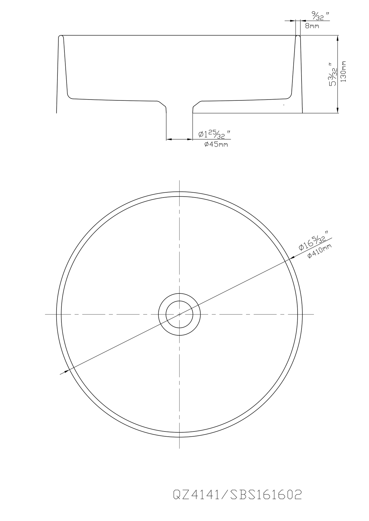 Quartz Undermount Kitchen Sink 410*410*210mm (QZ4141-MB) — detail 3