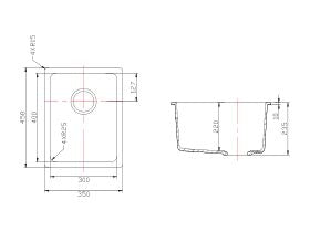 Quartz Top Mount Laundry Tub 350*510*235mm QZT3551-MB — detail 3
