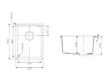 Quartz Top Mount Laundry Tub 350*510*235mm QZT3551-MB — detail 3