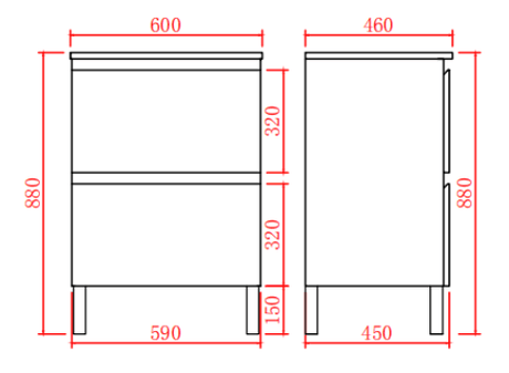RIVA Free-Standing PVC Vanity RIVA600L-CT — detail 4