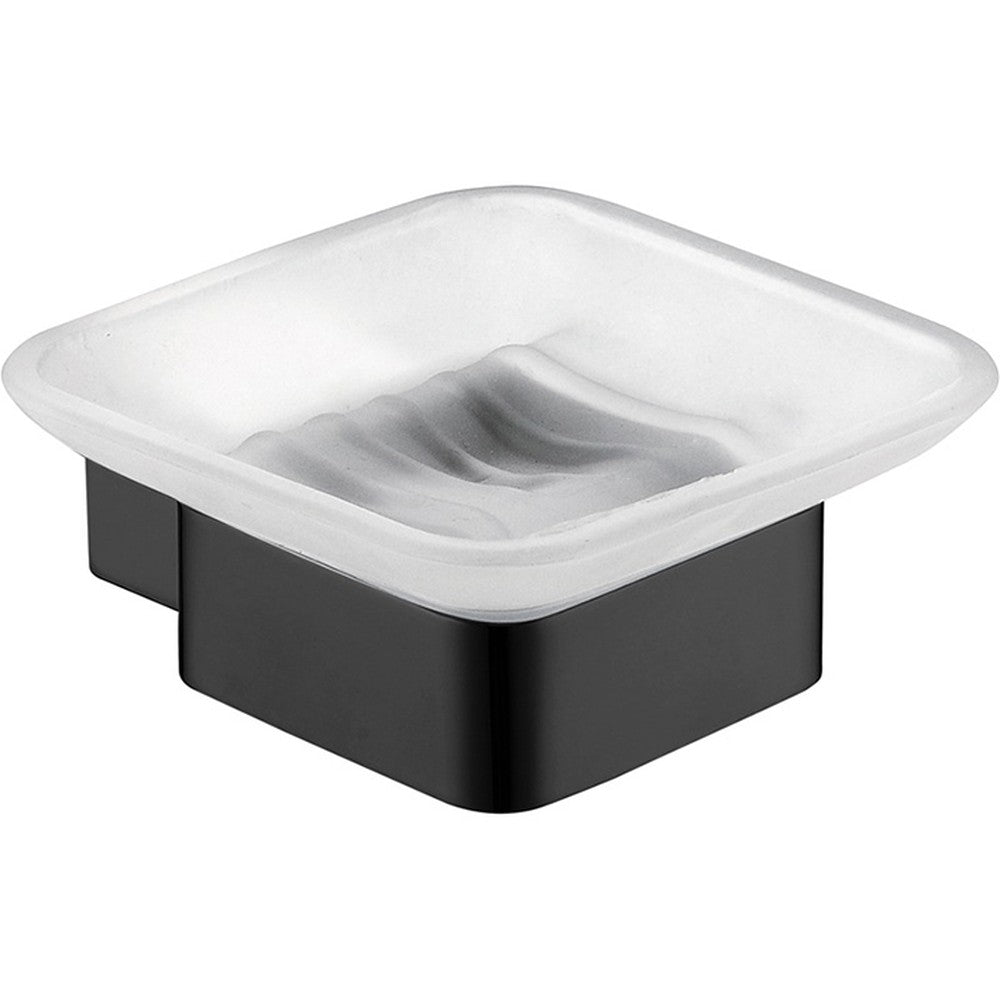 Rosa Soap Dish Glass Matt Black Matt Black