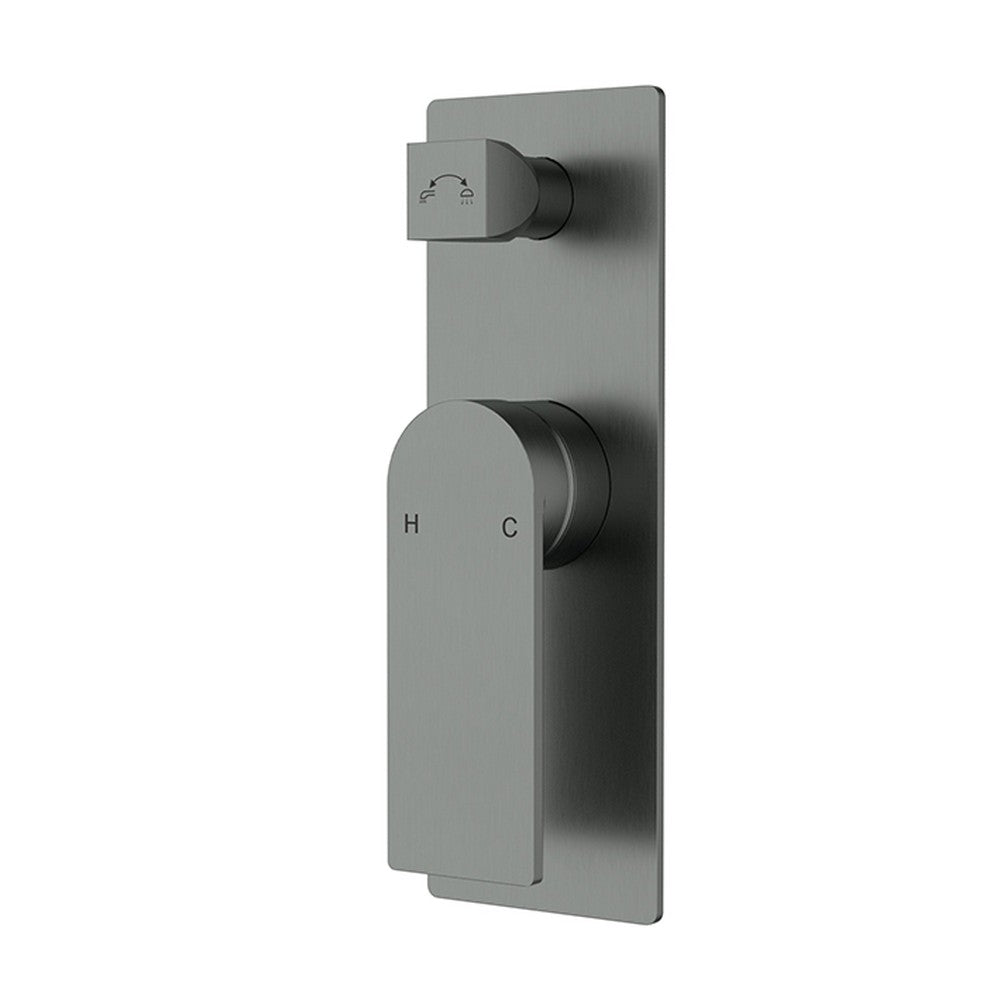 Ruki Wall Mixer Diverter Gunmetal Gun Metal