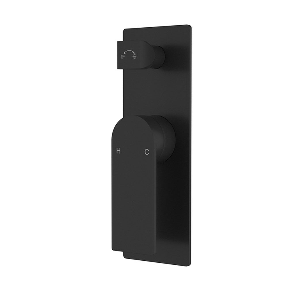 Ruki Wall Mixer Diverter Matt Black Matt Black