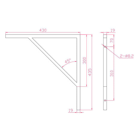 Cleaners sink with Wall Brackets and Grate — detail 2