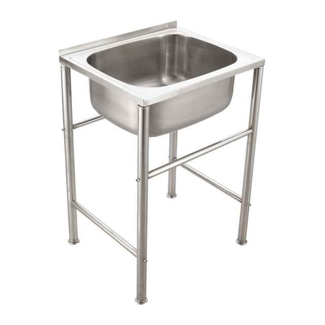 Free standing Cleaners sink with Wall mount legs