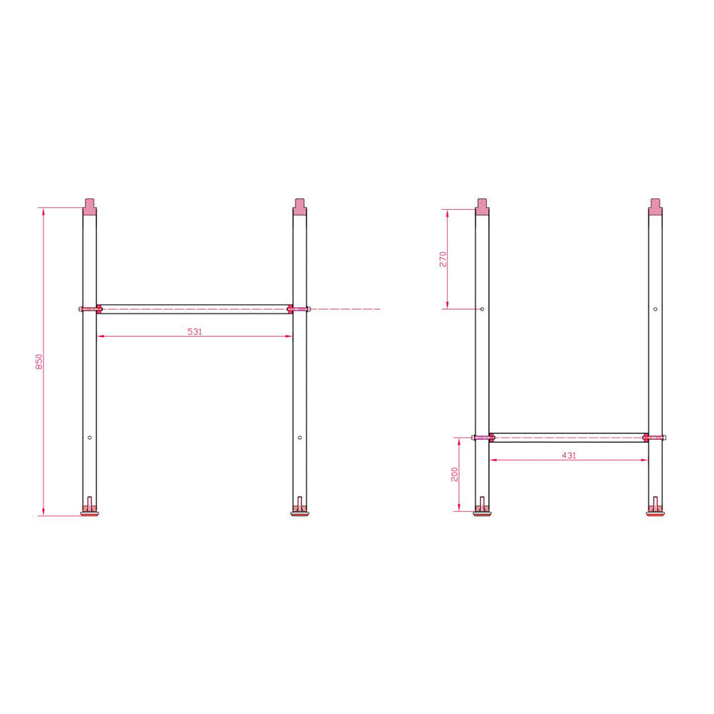 Free standing Cleaners sink with Wall mount legs — detail 2