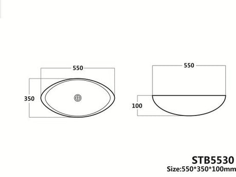 STB5530 Above Counter Basin(Oval: 550*350*100mm) — detail 2
