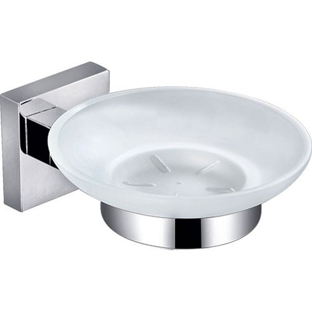 Sara Soap Dish Glass Chrome Chrome