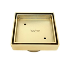 Smart 115 Brushed Gold Square Tiles Waste  87mm for Pipe
