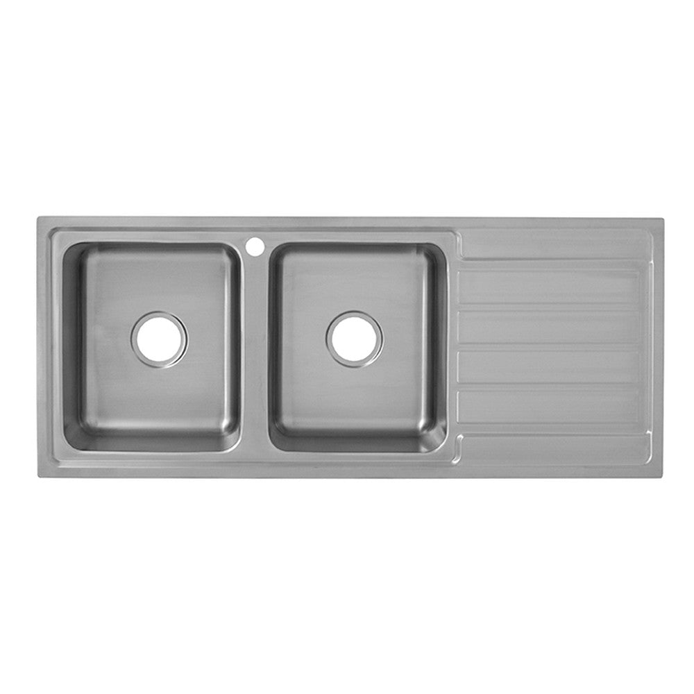 Seto Double Bowl Single Drainer Sink RHB  1200mm Chrome
