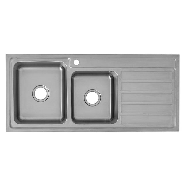 Seto 1 & 3/4 Bowl Single Drainer Sink  1120mm Chrome