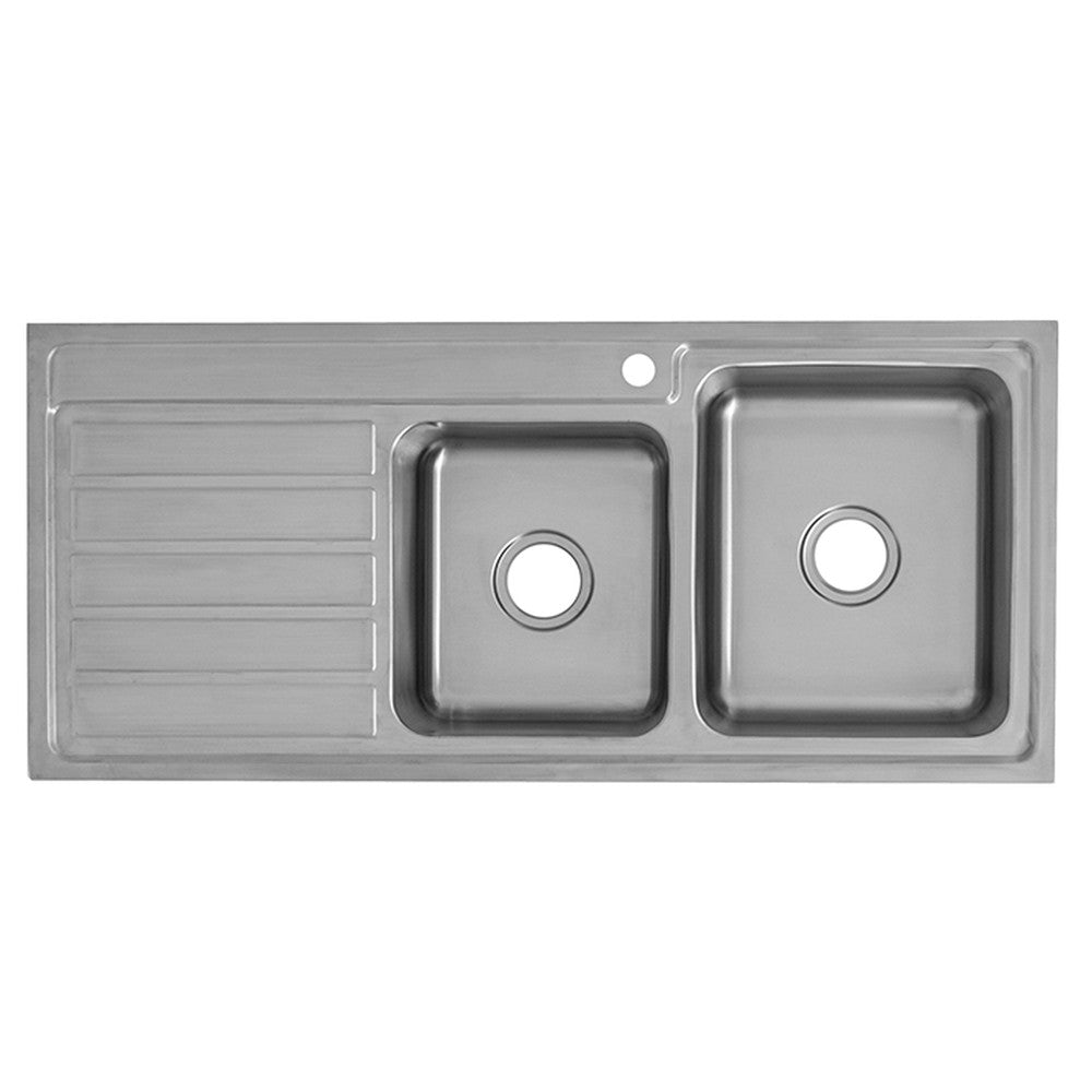 Seto 1 & 3/4 Bowl Single Drainer Sink  1120mm Chrome