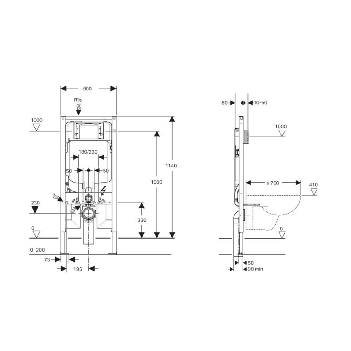 Avery Geberit inwall wall hung toilet suite (Geberit Sigma 8- F/Kappa- F+KDK302-B) — detail 5