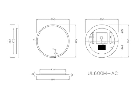OR600BM-AC  LED Backlit Mirror — detail 4