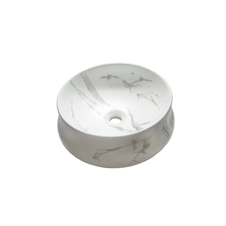 PA4014CRA Above Counter Basin, Matte White Carrara Fine Ceramic Basin(Round: 400*400*140mm) — detail 2