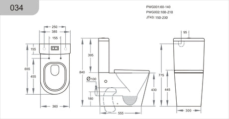 Alora Tornado Rimless Toilet Suite Dual Flush 655*385*840mm V034 — detail 4