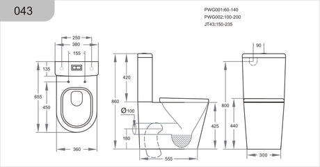 Sylea Tornado Rimless Toilet Suite Dual Flush 655*380*860mm V043 — detail 5