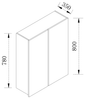 Kitchen Wall Cabinet 2 Door Cupboard 550-1000mm W550/600/650/700/750/800/850/900/1000-800-BOX