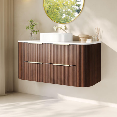 Vito Artis-D Wall-Hung PVC Curved Vanity with Soft-Close Drawers 600/750/900/1200/1500 — detail 3