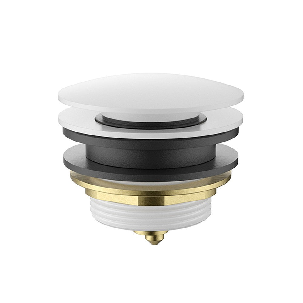 40 mm Bath Pop-Up Plug With Removabel Waste No Overflow Gross White Gloss White