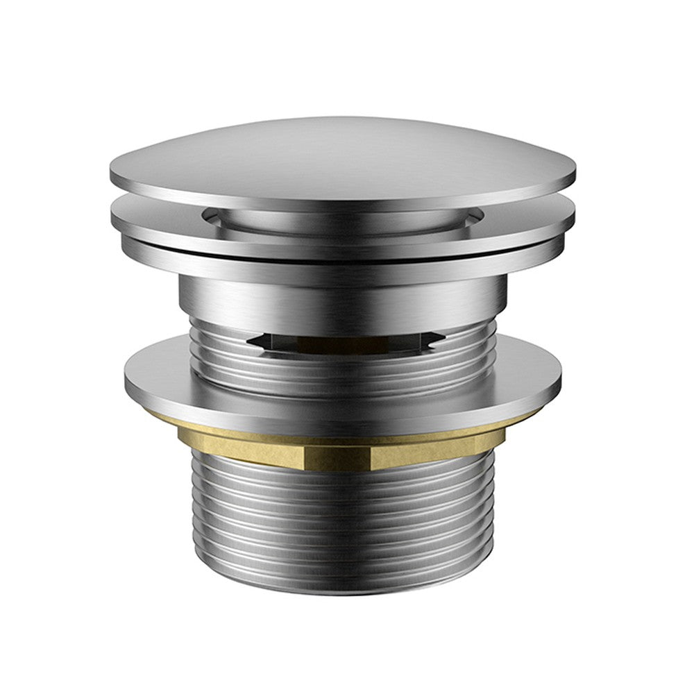 40 mm Bath Pop-Up Plug With Removabel Waste Overflow Chrome  Brushed Nickel Brushed Nickel