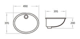 PU4939 Gloss White – Under Counter Basin(Oval: 495*395*200mm) — detail 2