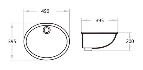 PU4939 Gloss White – Under Counter Basin(Oval: 495*395*200mm) — detail 2