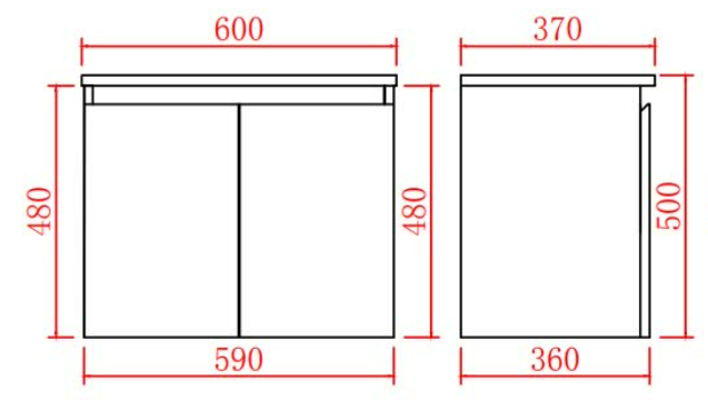 Nordic Wall-Hung PVC White Vanity N-63WH — detail 2
