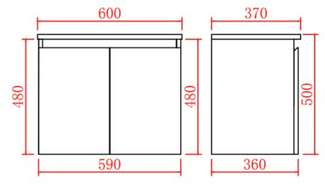 Nordic Wall-Hung PVC White Vanity N-63WH — detail 2