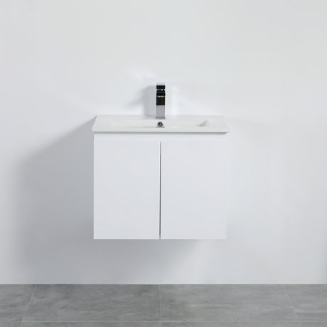 Nordic Wall-Hung PVC White Vanity N-63WH