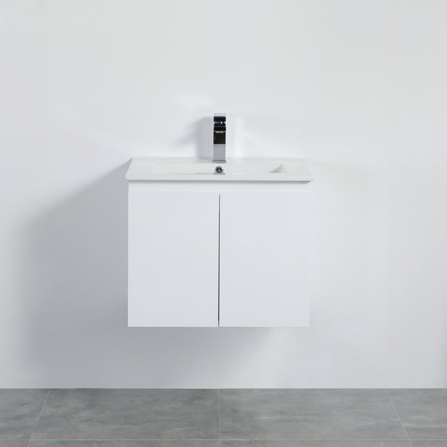 Nordic Wall-Hung PVC White Vanity N-63WH