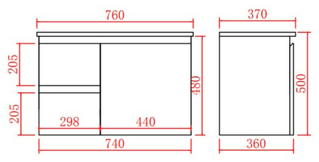 Nordic Wall-Hung PVC White Vanity N-73LWH — detail 2