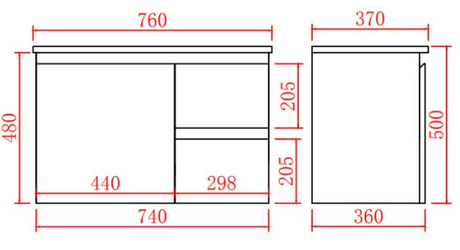 Nordic Wall-Hung PVC White Vanity N-73RWH — detail 2