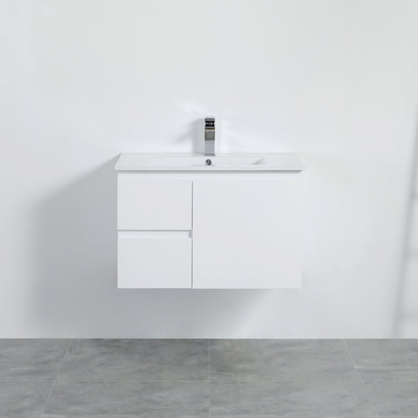Nordic Wall-Hung PVC White Vanity N-73LWH