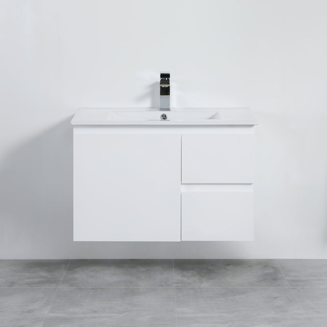 Nordic Wall-Hung PVC White Vanity N-73RWH