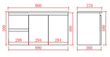 Nordic Wall-Hung PVC White Vanity N-93LWH — detail 2